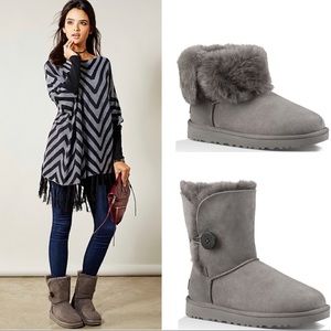 Ugg Bailey Button II Boot In Grey Like New 8